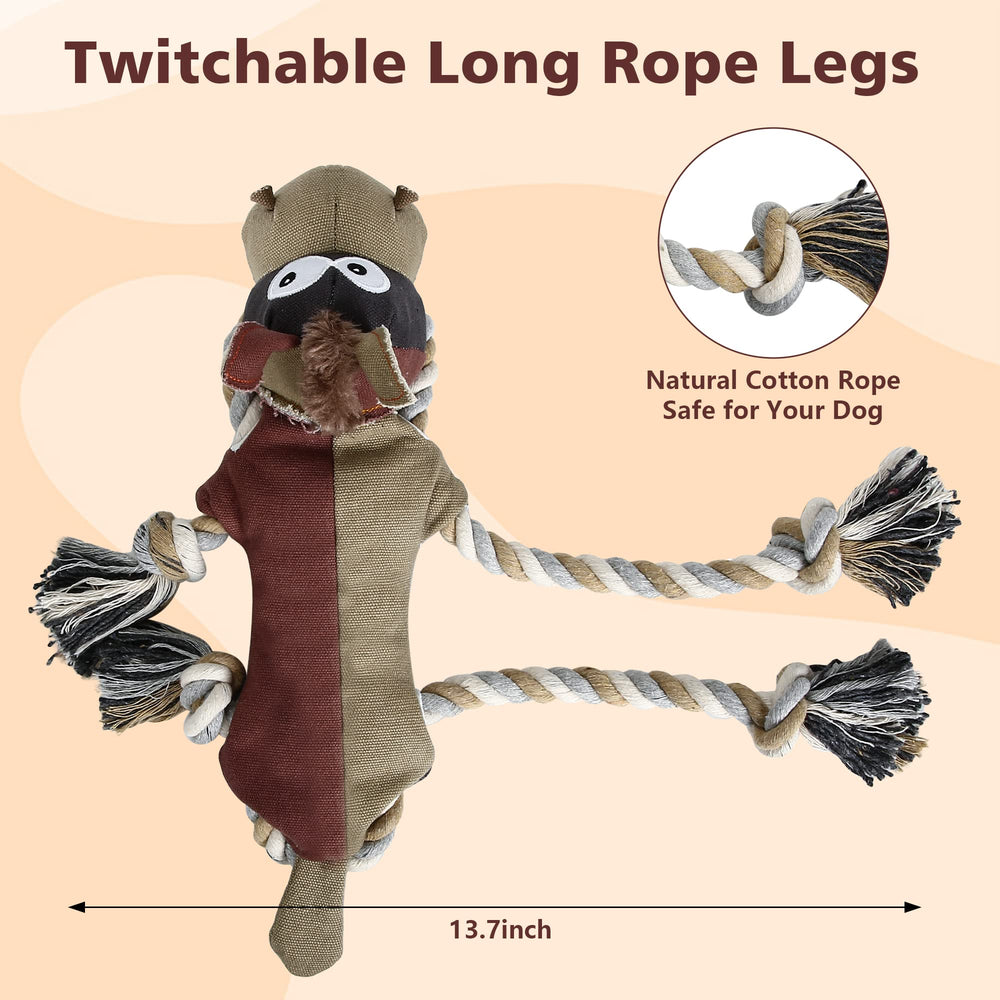 IOKHEIRA large-dog toy with long tug ropes for interactive play.