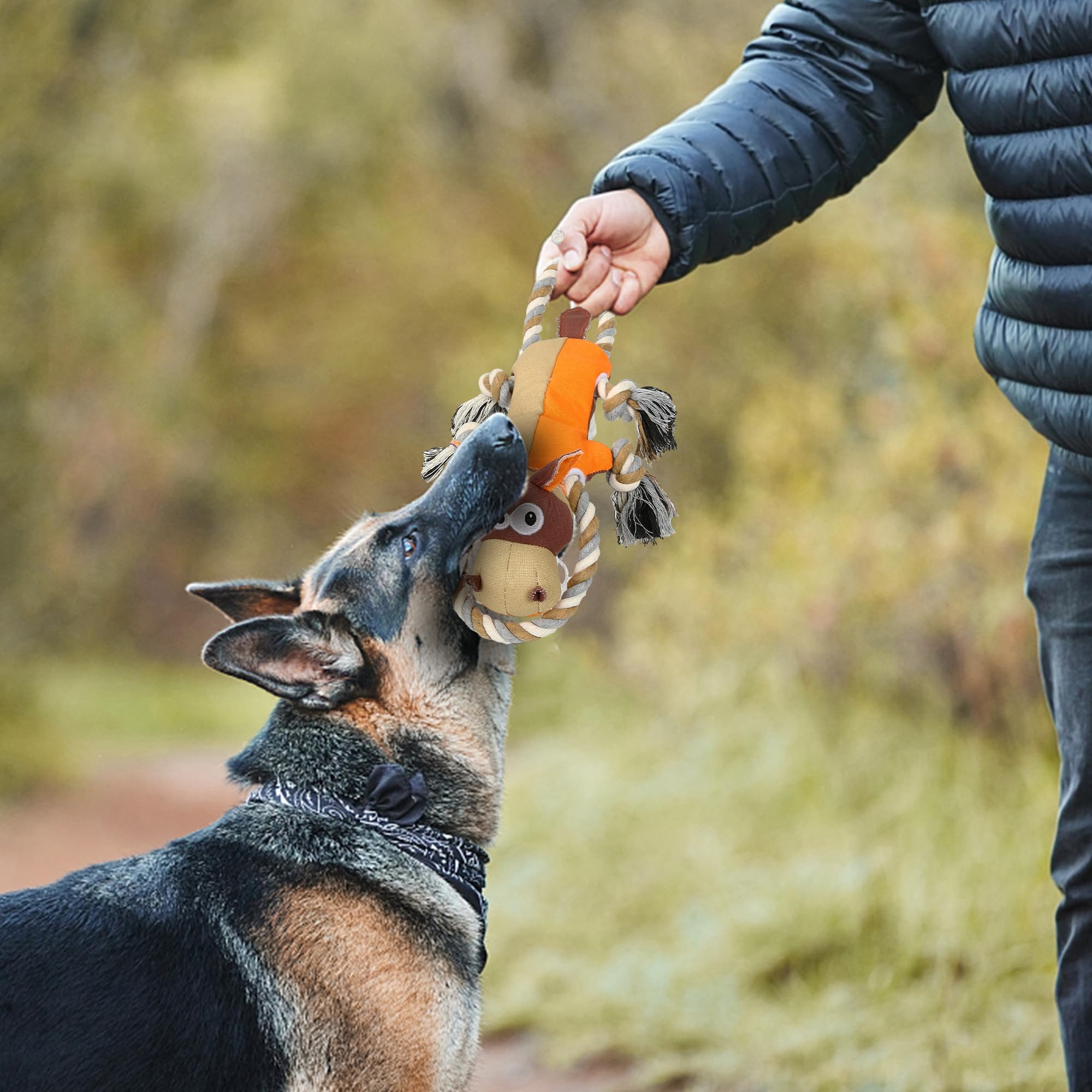 IOKHEIRA dog toy machine washable for easy cleaning.