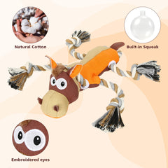 IOKHEIRA dog toy with 13.7-inch ropes for interactive games.