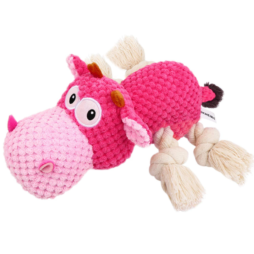 IOKHEIRA indestructible dog squeaky toy with soft plush for cozy chewing