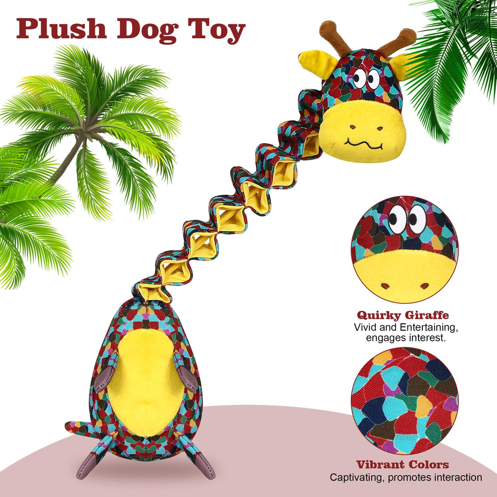 IOKHEIRA plush toy with squeaker, crinkle ears, and tail for engaging play