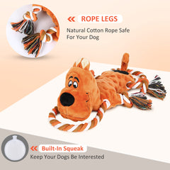 IOKHEIRA plush squeaky dog toy with crinkle paper for engaging play