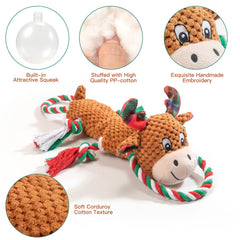 IOKHEIRA moose plush toy soft and easy to handle for small to medium dogs