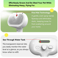iomsloon pet steam brush gel-tip bristles protect skin while lifting fur.