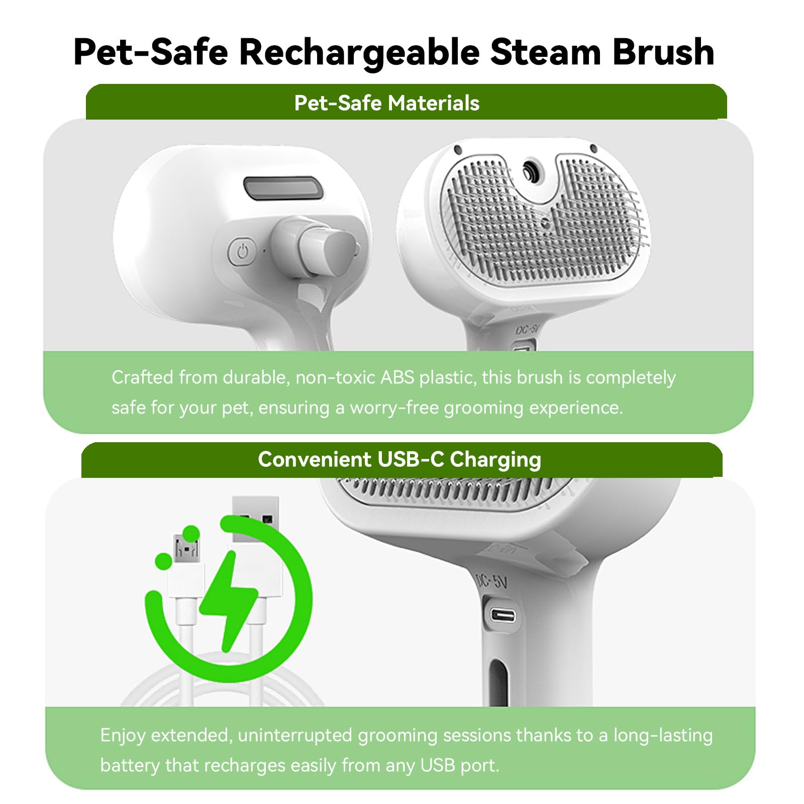 iomsloon pet steam brush long-hair-dog use shows thorough deshedding.