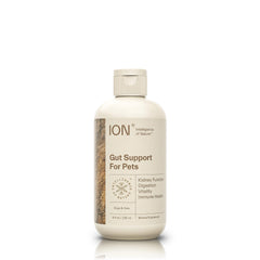 ION* Gut Support for Pets bottle pour shows easy dosing for daily gut care