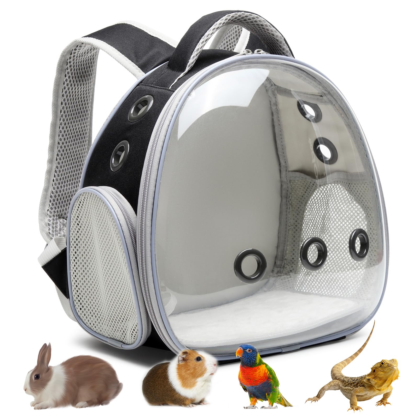ioview portable travel pet backpack bubble window for pet visibility.