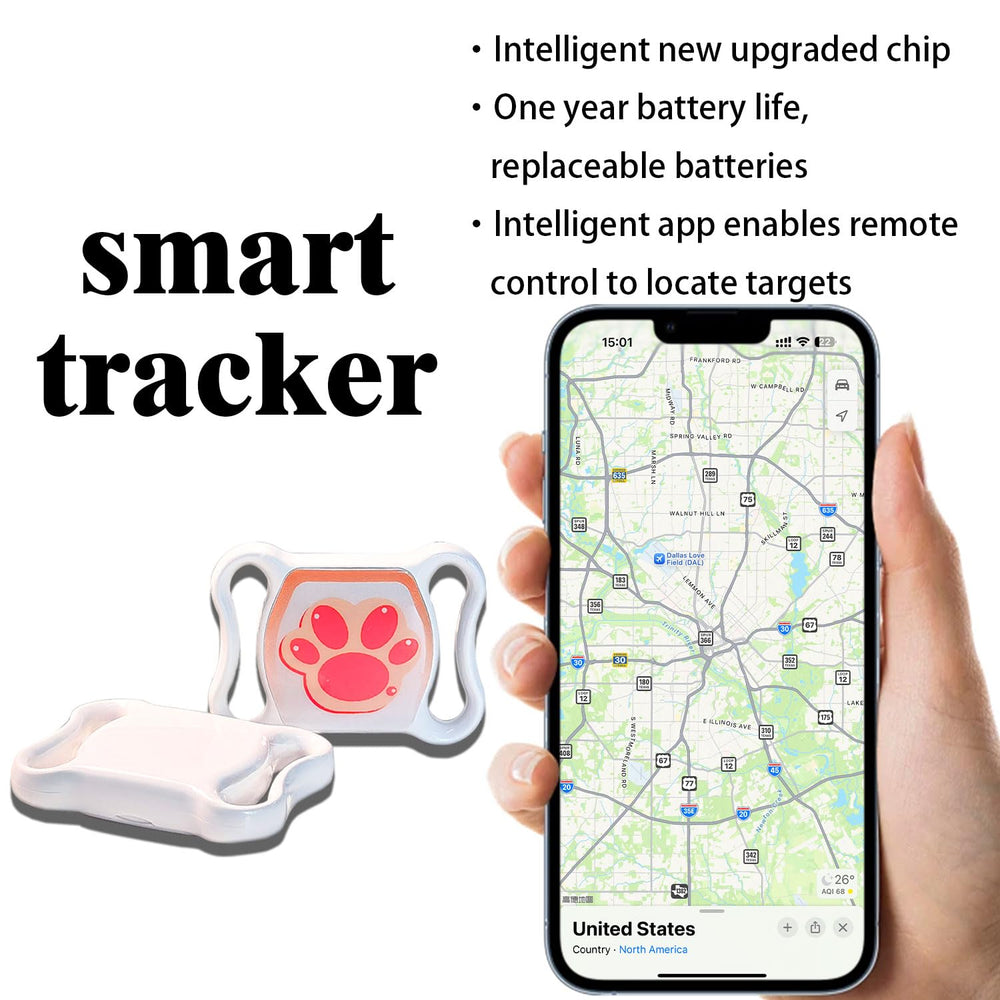 IOYDC Cat Tracker flat lay demonstrates compact, lightweight design for everyday wear.