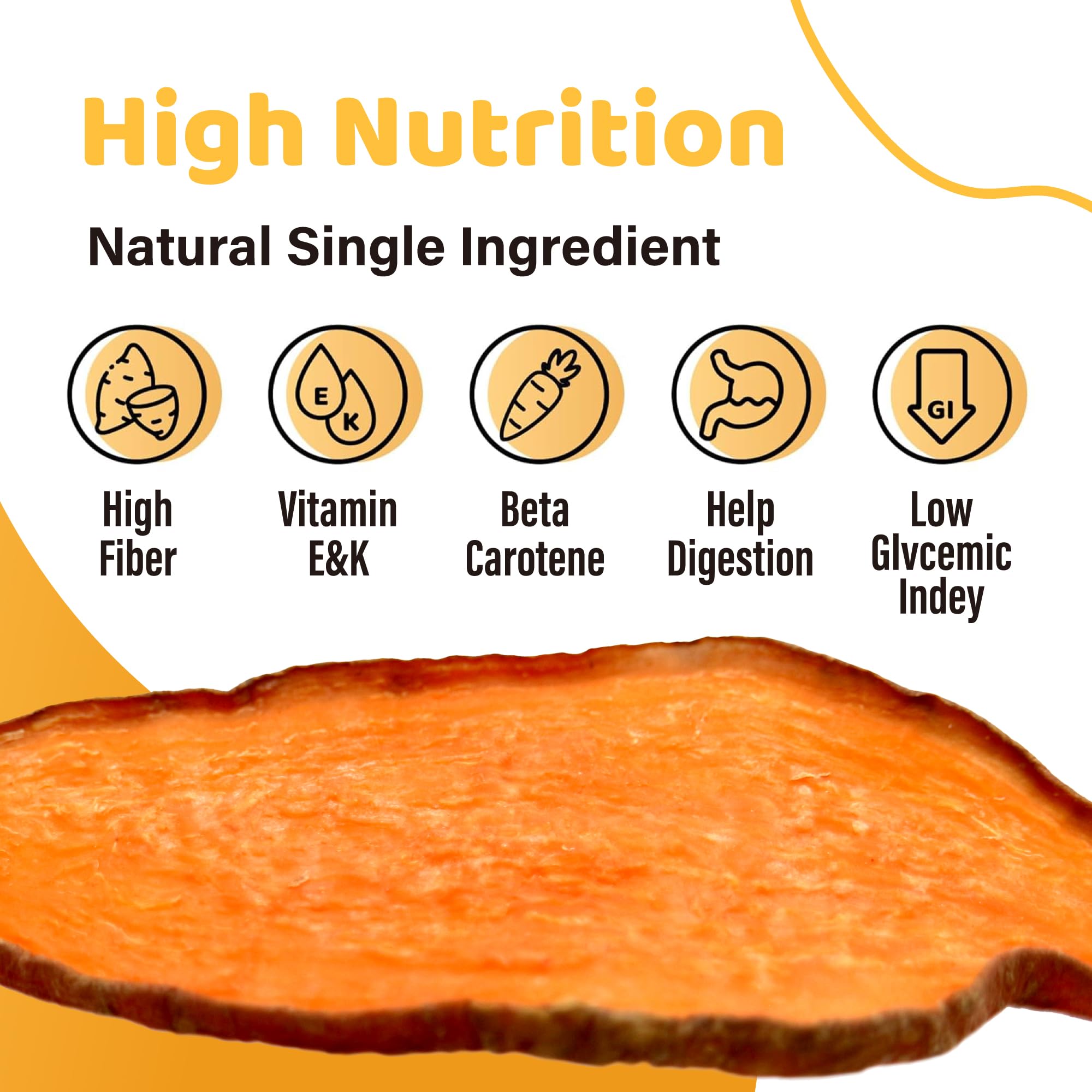 iPaw Sweet Potato Chews chewy texture shown for long-lasting chew and engagement.