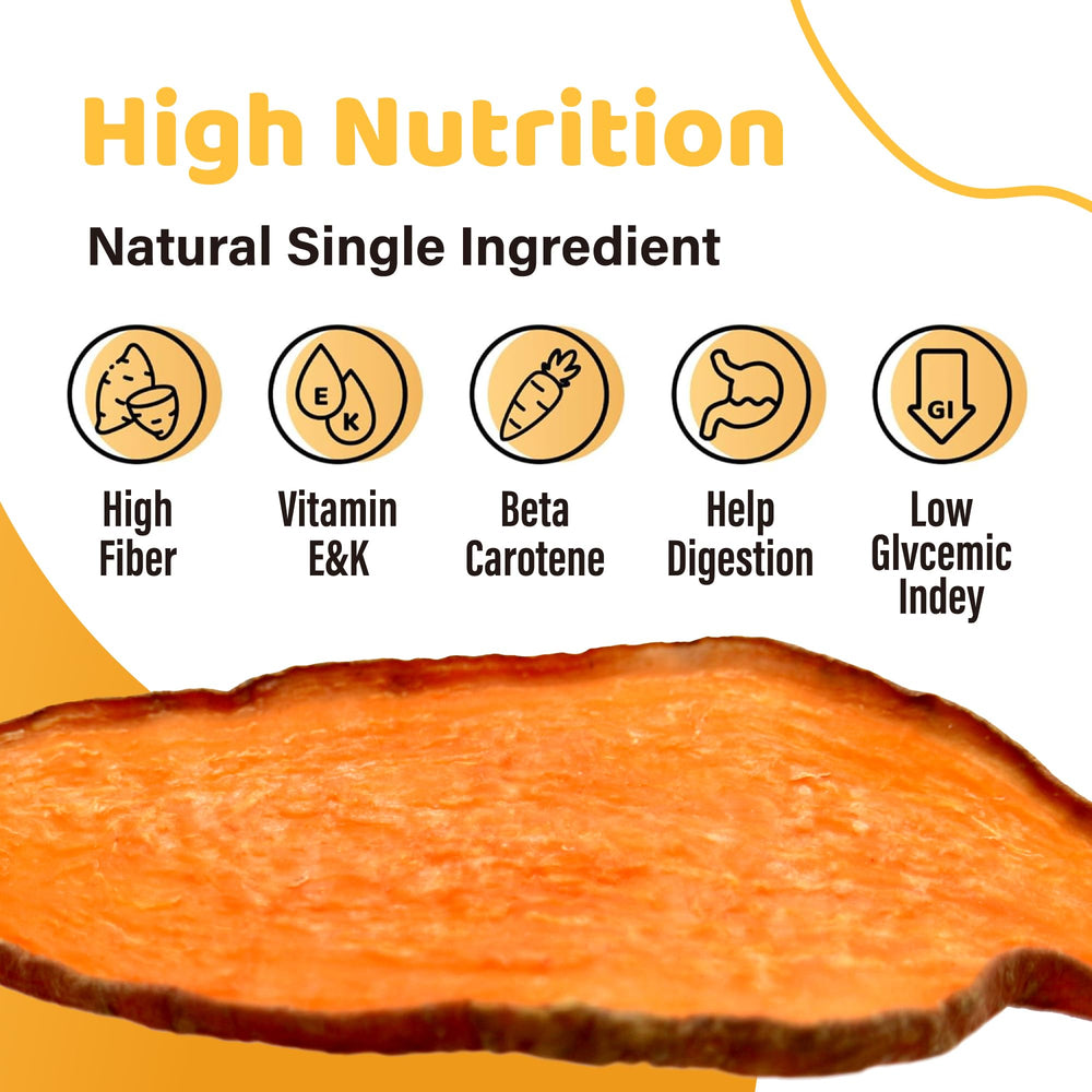 iPaw Sweet Potato Chews chewy texture shown for long-lasting chew and engagement.