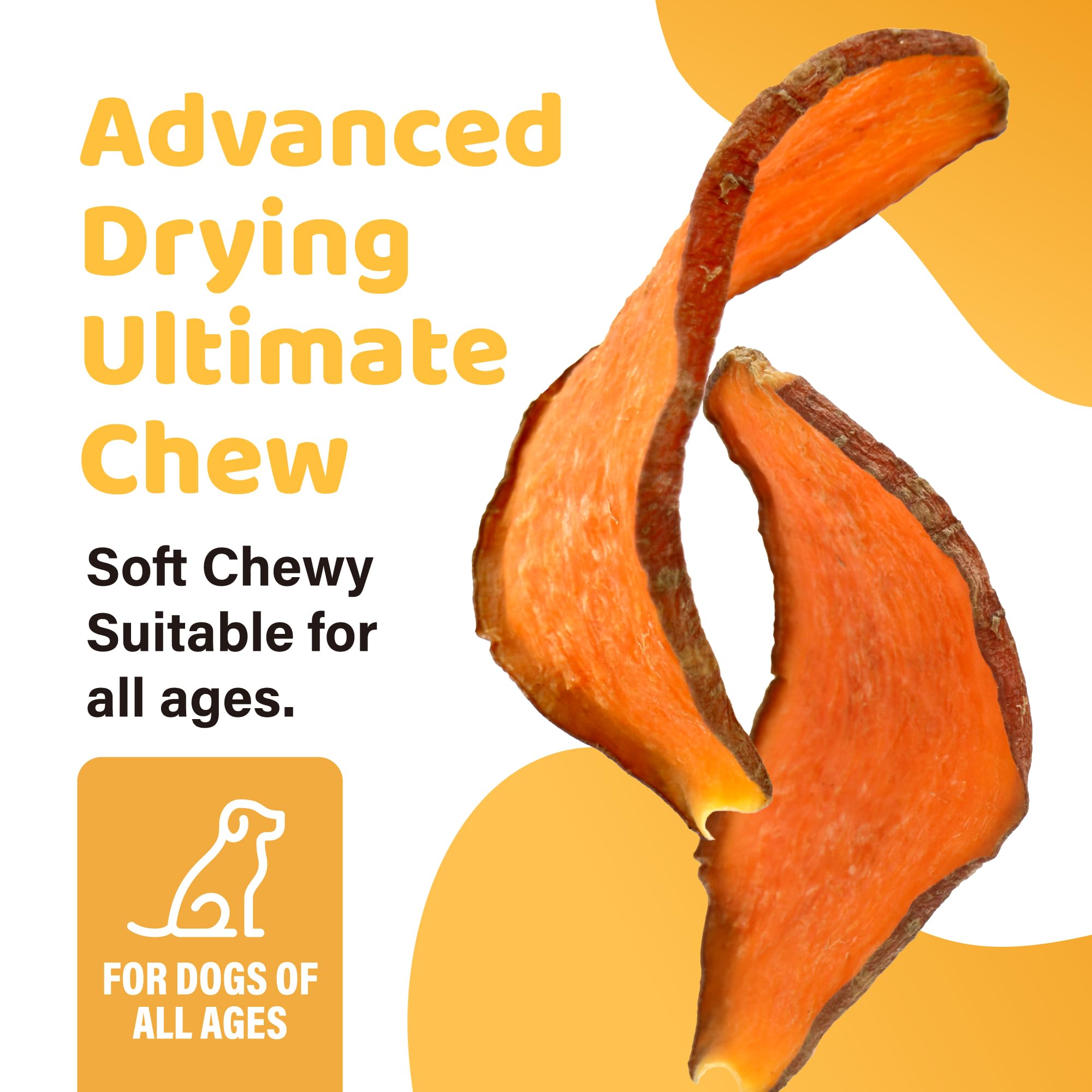 ipaw sweet potato chews texture close-up showing firm chewy bite