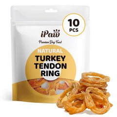 iPaw Turkey Tendons 10pcs pack front view, ideal for daily chews and dental care