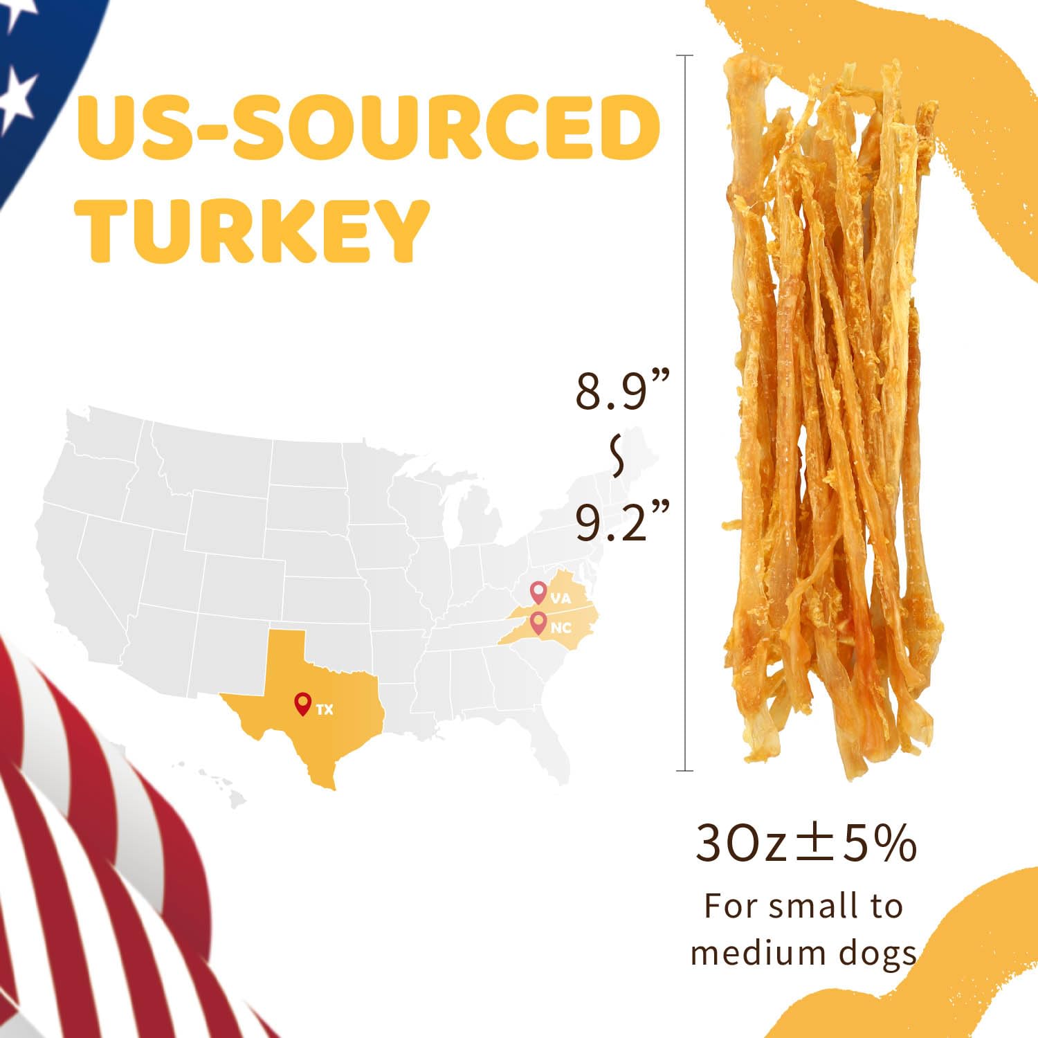 iPaw Turkey Tendons US-sourced label signals quality and domestic sourcing.