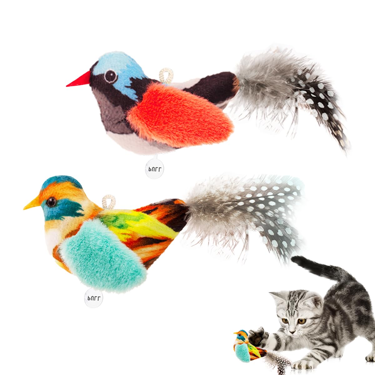 ipawspace catnip cat toys featuring lifelike feather bird for indoor play