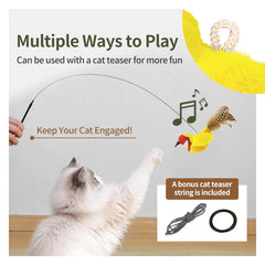 ipawspace catnip cat toys real-feather tail adds natural texture to chase