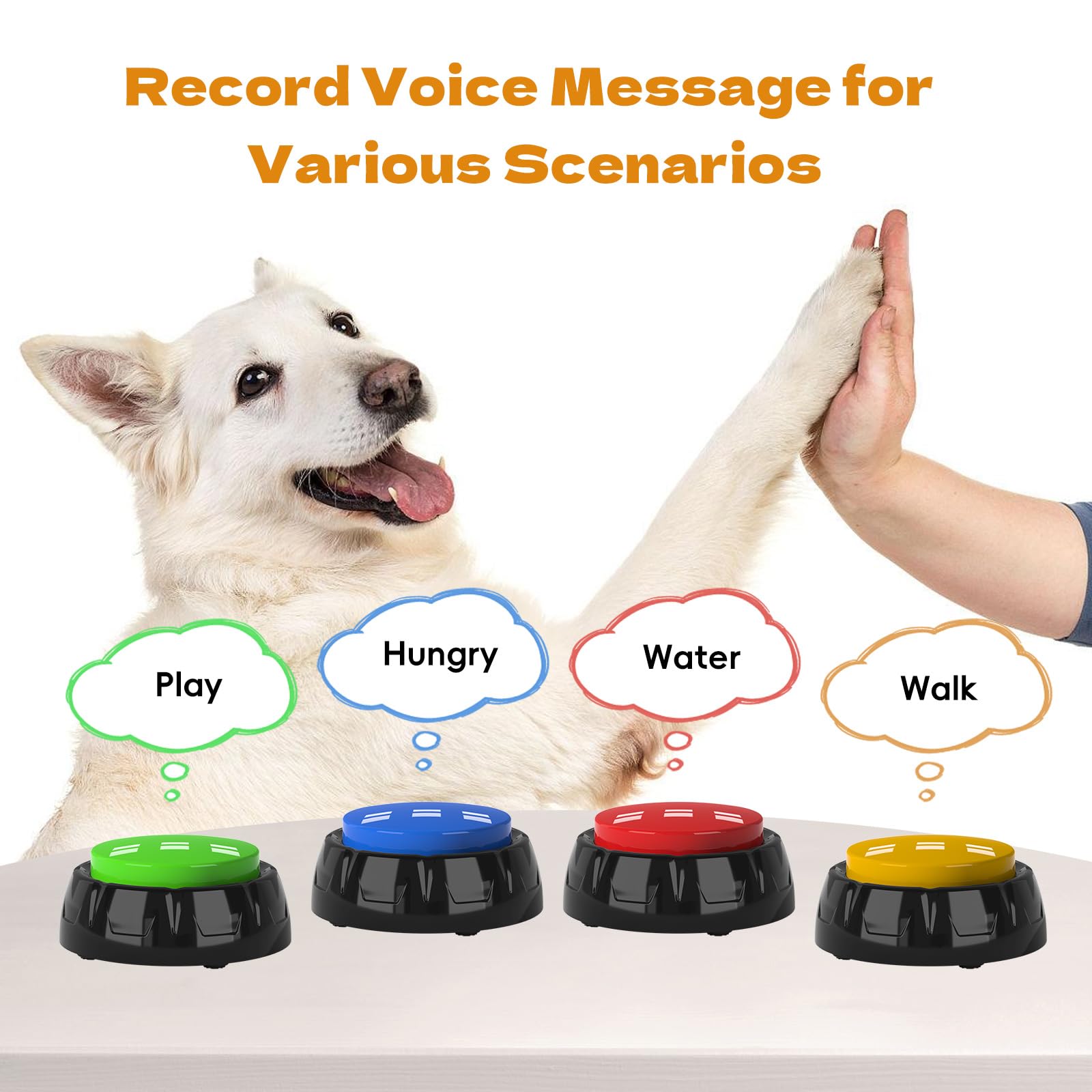 ipawspace voice recording button green color displayed, helps interactive pet communication during playtime.