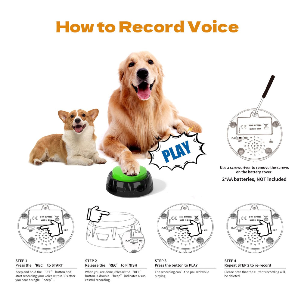 ipawspace voice recording button red color pack image, four-color set enhances family interaction.