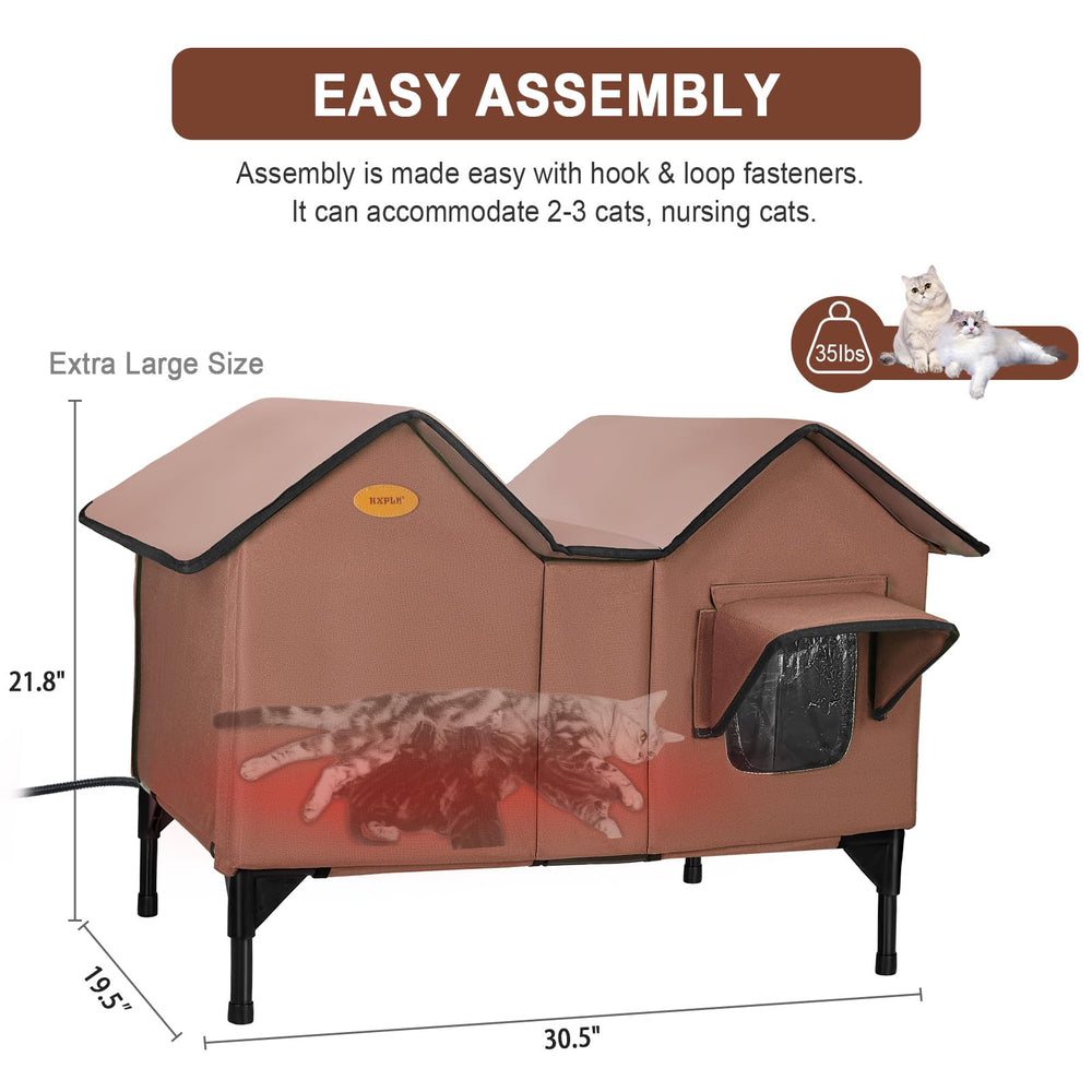 IPEAIN spacious cat house accommodates 2-3 cats with roomy interior