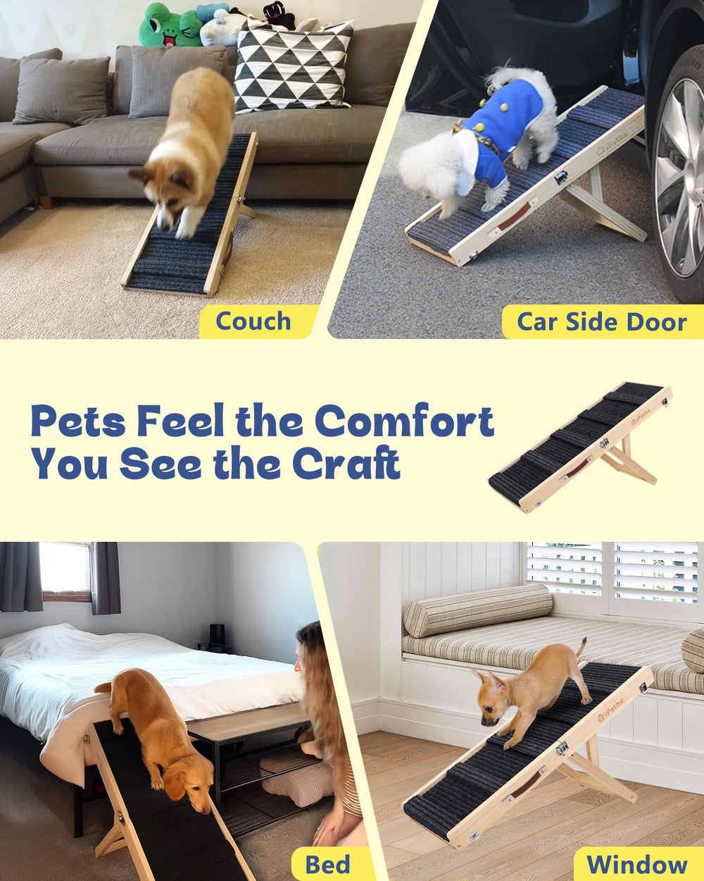 IPETBA ramp promotes everyday independence for small pets with a gentle incline.