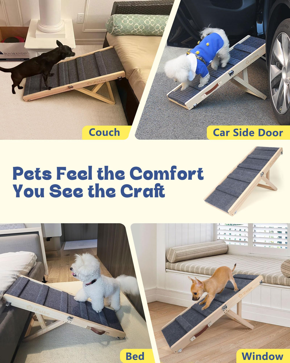 IPETBA dog ramp weight-capacity-35lbs supports small breeds like dachshunds