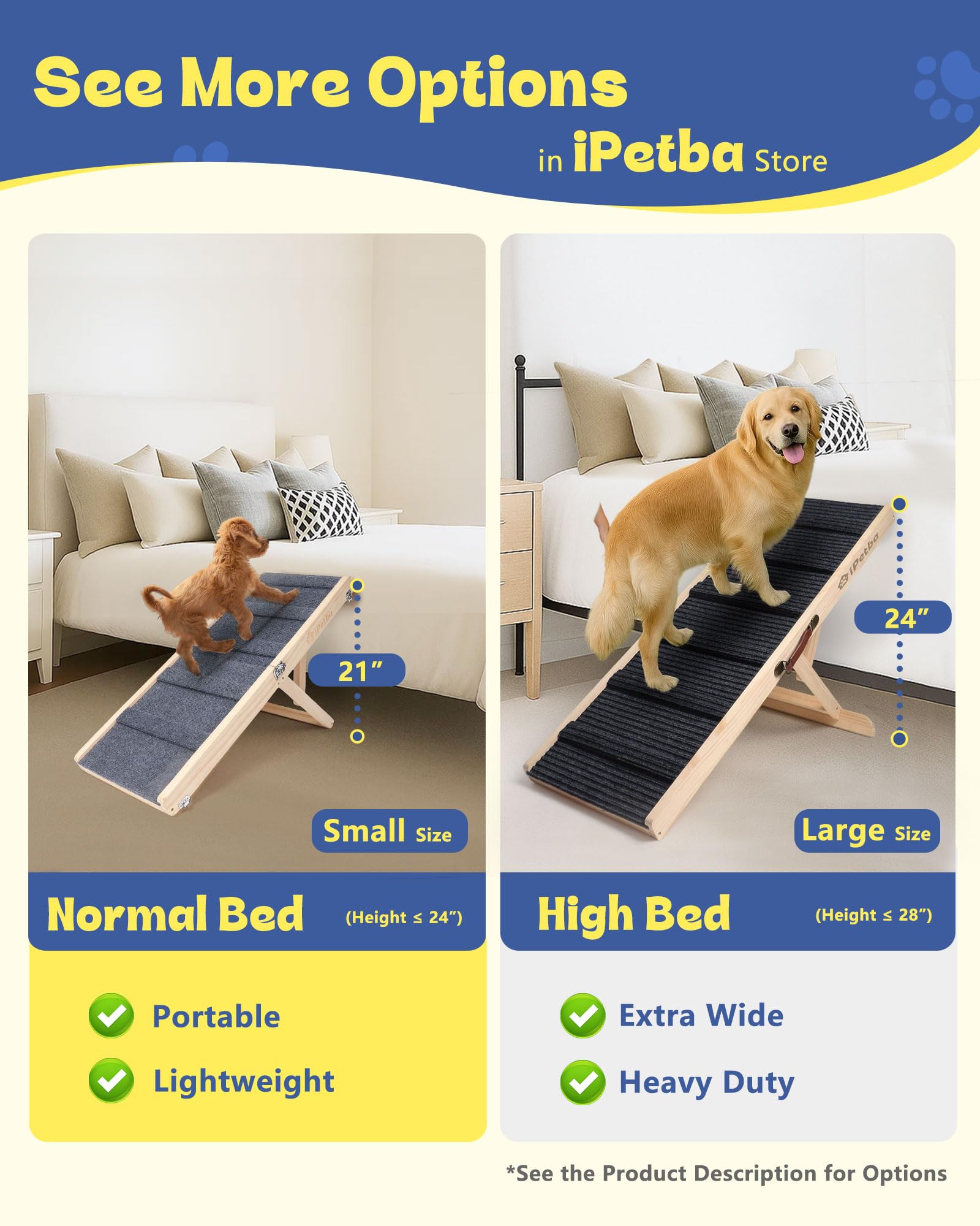 IPETBA dog ramp folded-flat highlights easy storage and travel convenience