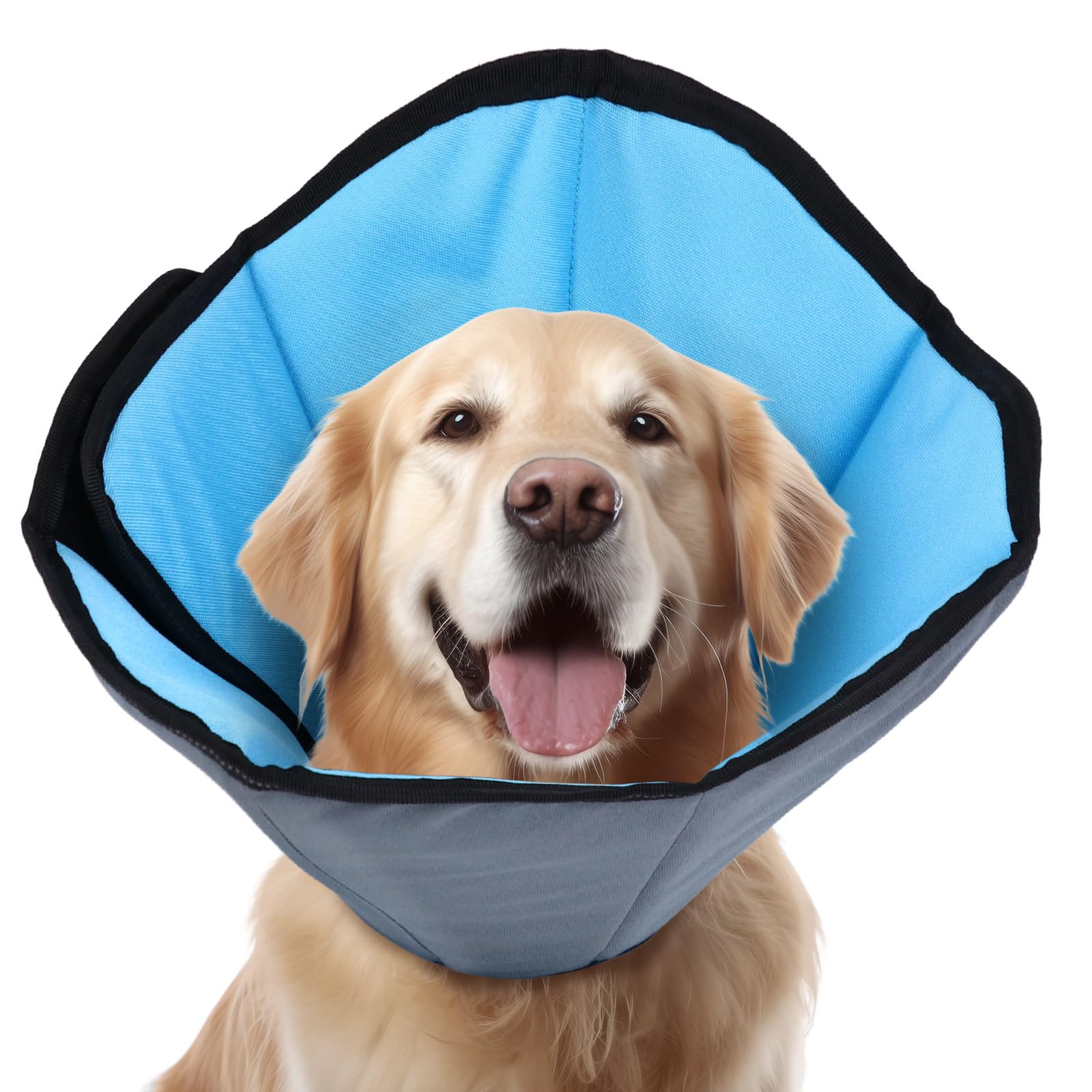 ipetstation dog cone extra-long protects wounds while keeping the dog comfortable during play
