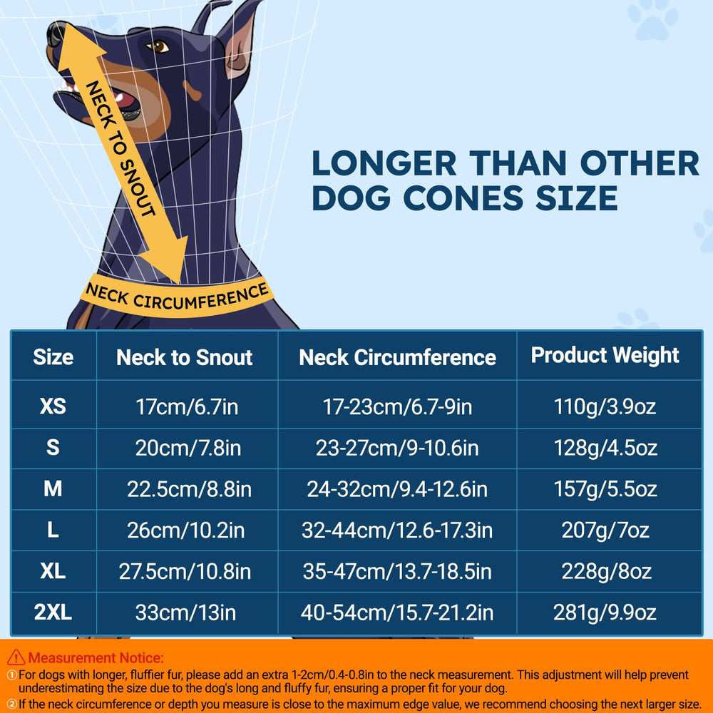 ipetstation dog cone extra long design offers extended wound protection with unrestricted activity