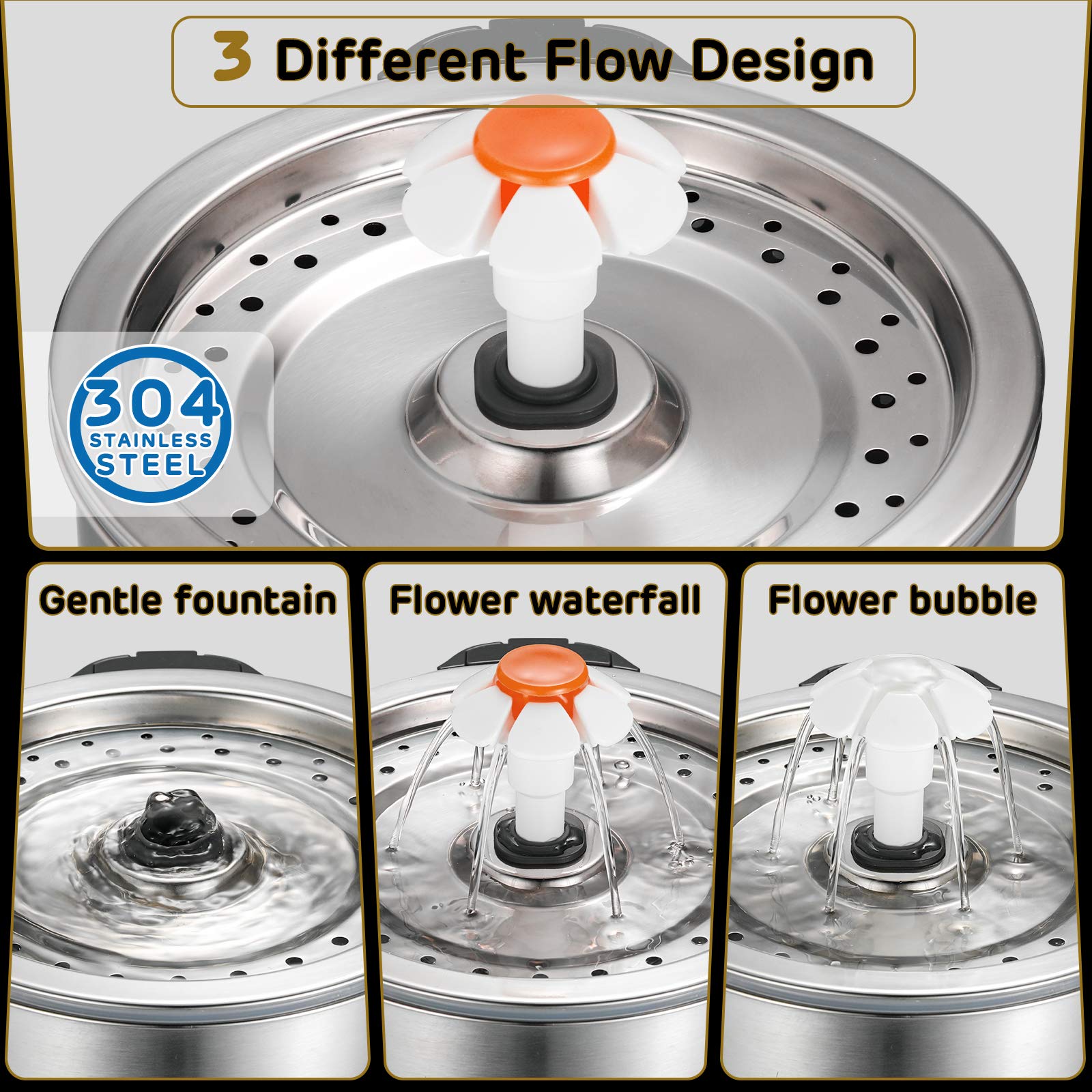 iPettie cat fountain LED light creates ambient glow
