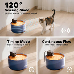 iPettie ceramic cat fountain with ultra-quiet pump ideal for bedrooms and apartments