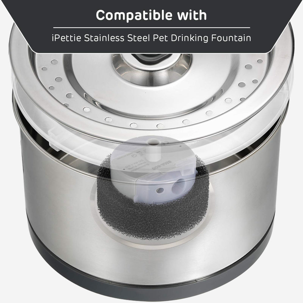iPettie Foam Filter Closeup—dense foam traps hair and debris for clearer water.