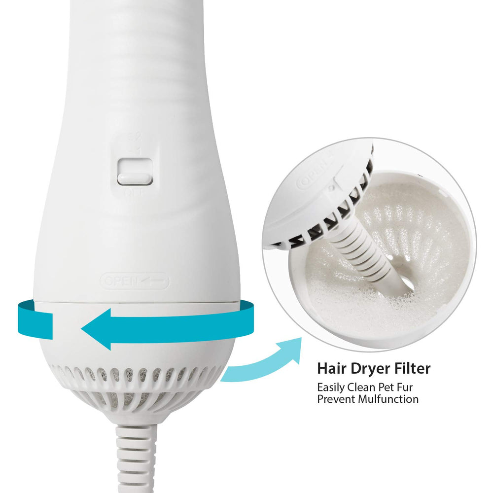 iPettie pet dryer weighs 13 ounces for easy handling.