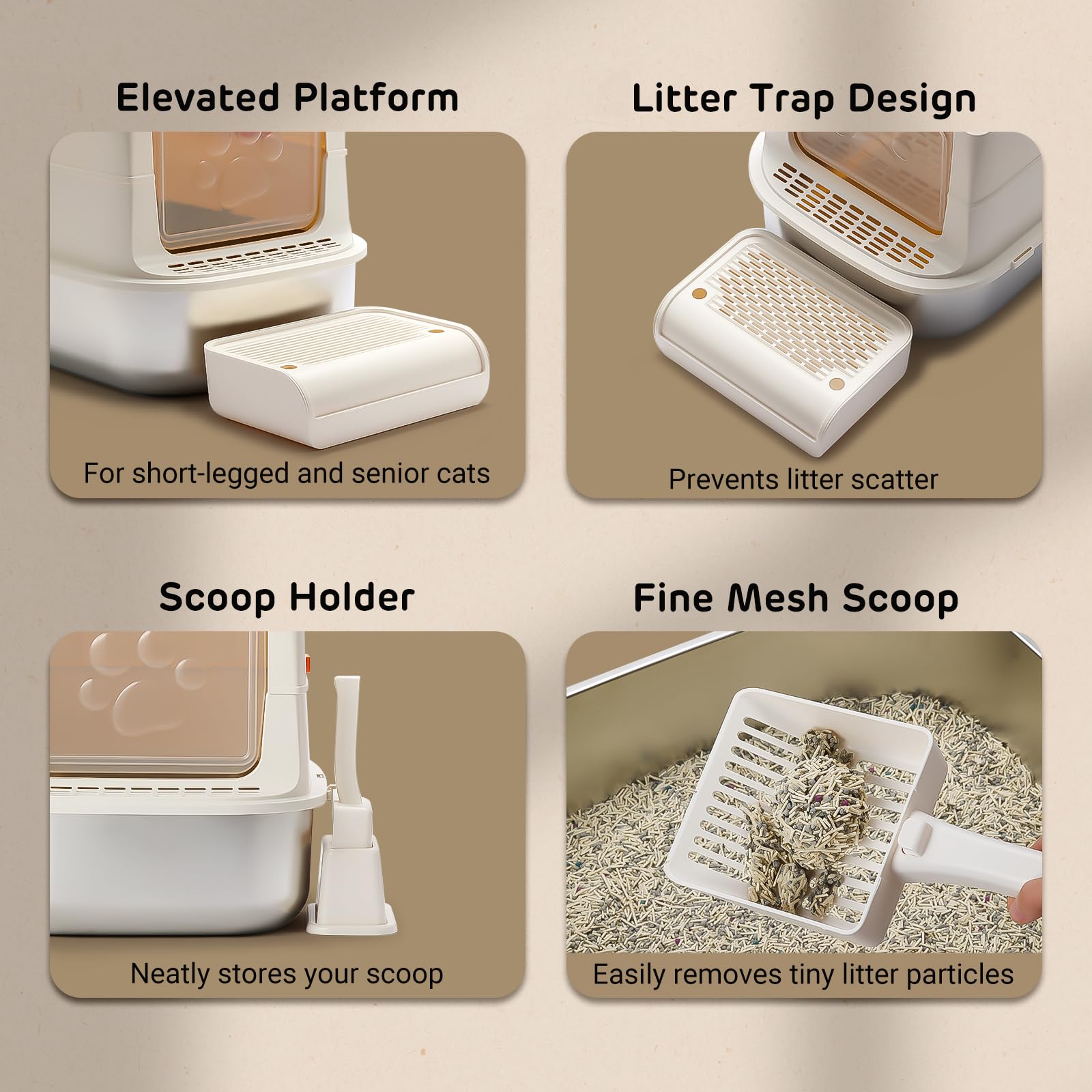 iPettie S01 20L litter box easy cleaning with detachable shell.