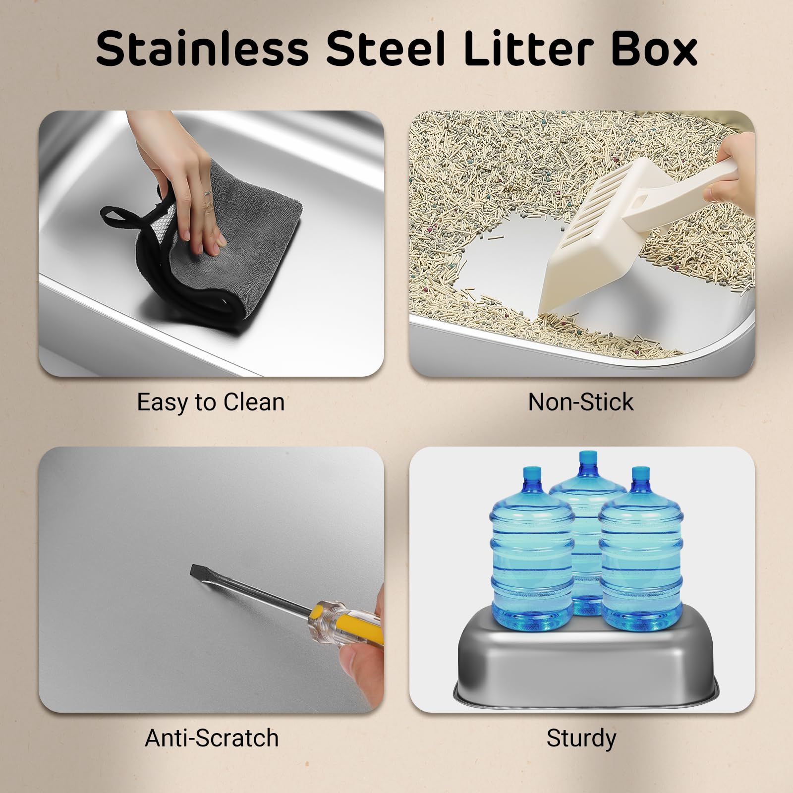 iPettie S01 20L litter box scoop included for quick cleanup.