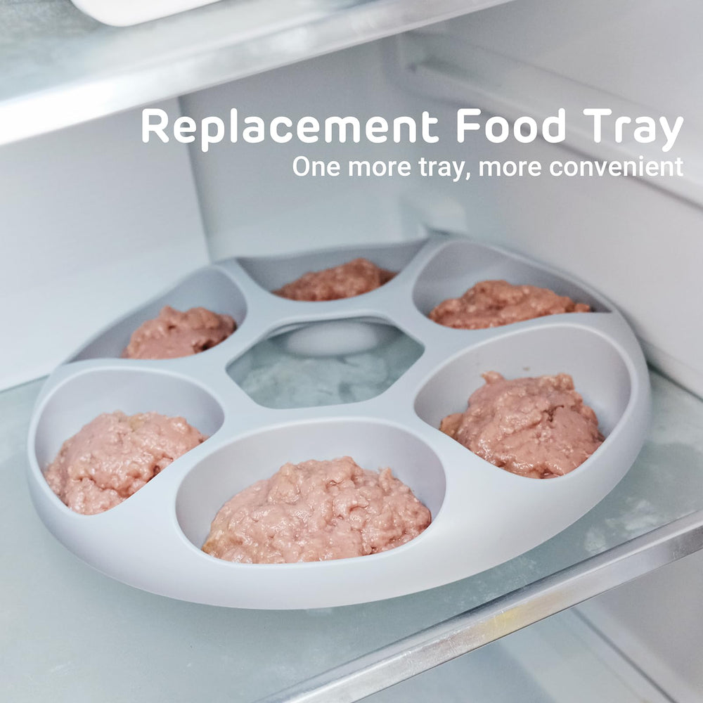 iPettie six-portion tray organizes wet and dry meals for easy feeding