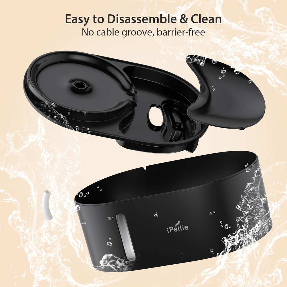iPettie Waterfall Dog Fountain quiet pump demonstrates low-noise operation