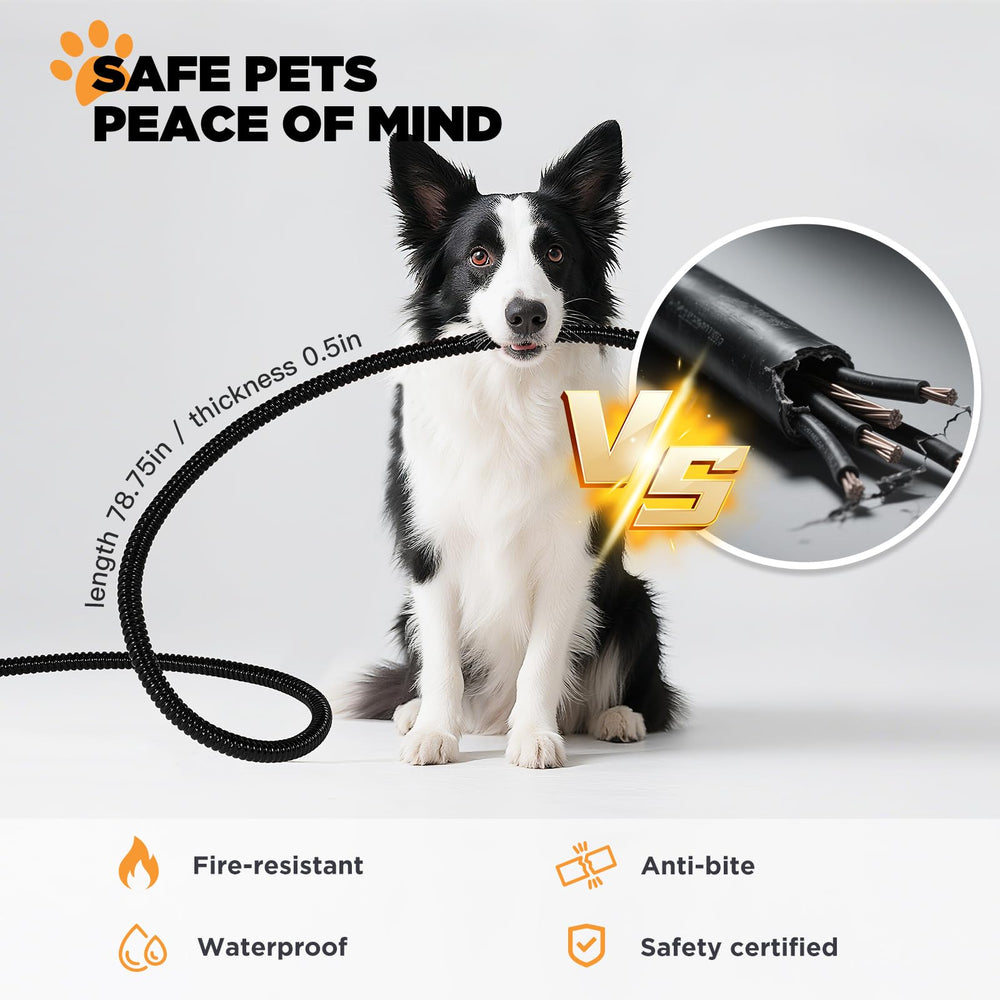 IPOW anti-chew cord protects the power cord during outdoor use.