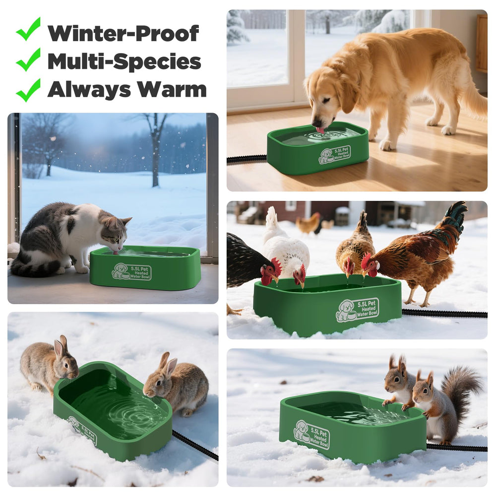IPOW green outdoor bowl blends with space while hydrating pets.