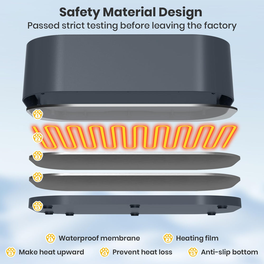 IPOW heated pet bowl water-heat emission demonstrates rapid warming on cold mornings.
