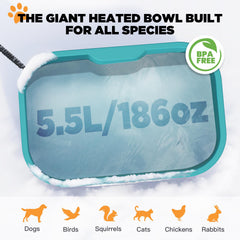 IPOW outdoor rectangular bowl on porch keeps water warm in chilly mornings