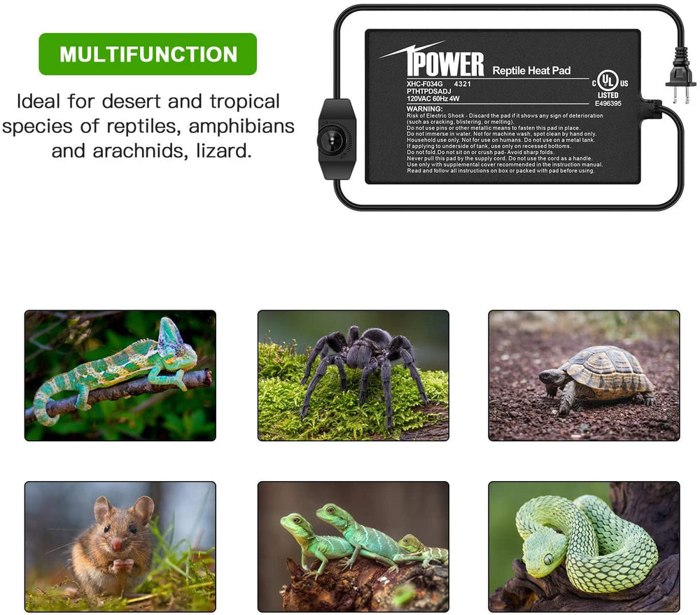 IPower reptile heat pad 8x18 wide-application for larger enclosures