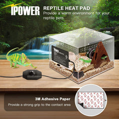 IPower reptile heat pad with thermometer and hygrometer for precise habitat monitoring