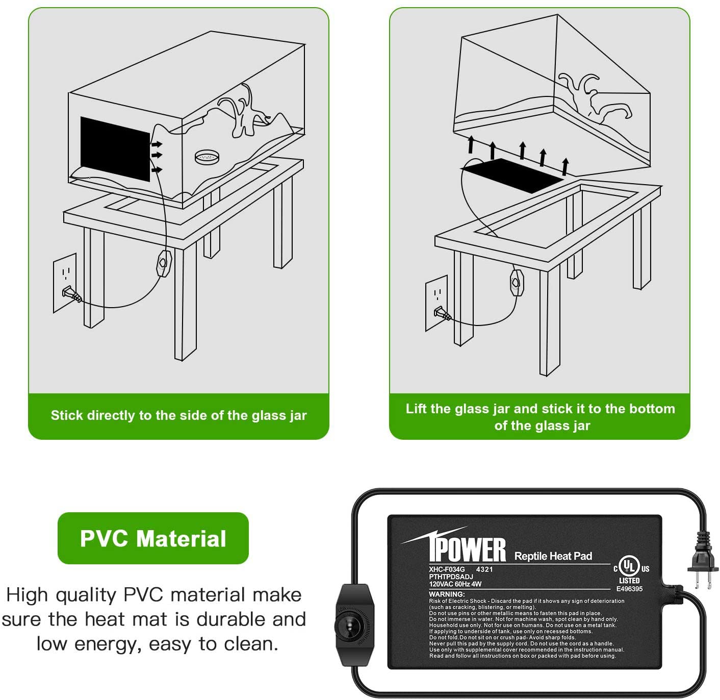 IPower reptile heat pad controller knob demonstrates manual temperature adjustment