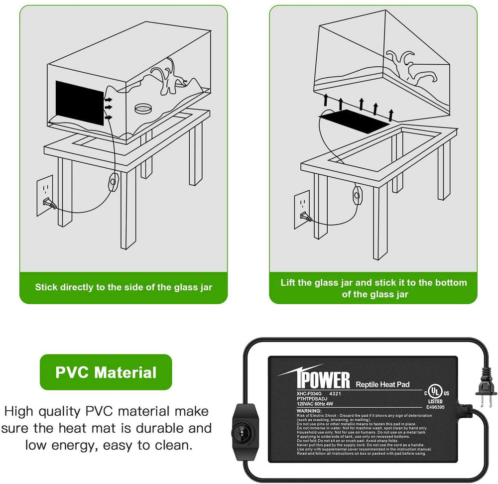 IPower reptile heat pad controller knob demonstrates manual temperature adjustment