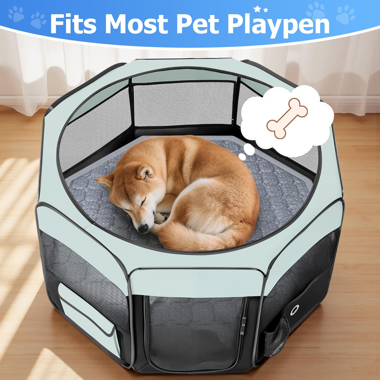 IPOZITO dog bed mat with non-slip bottom protects floors