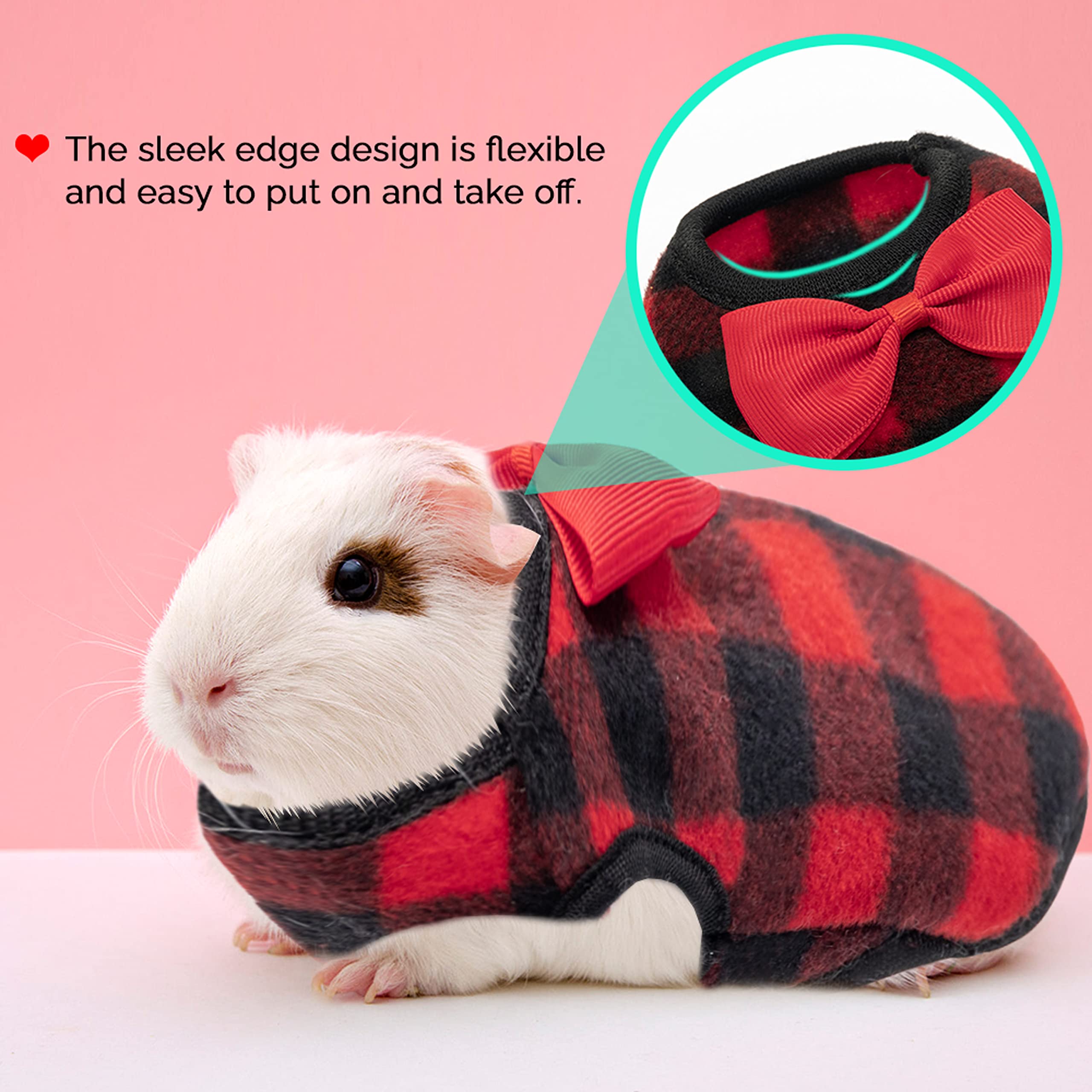 IPRAVOCI Guinea Pig Clothes winter vest full wrap provides warmth for small pets indoors.