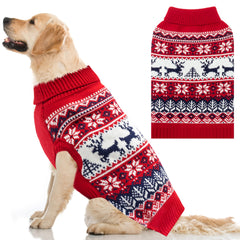 IPRAVOCI dog Christmas sweater snowflake back design for festive warmth