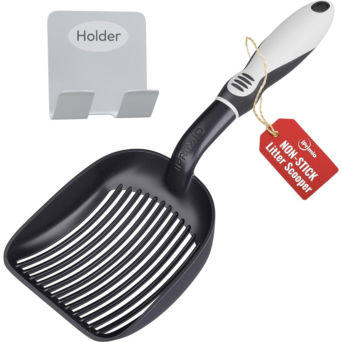 iPrimio cat litter scoop metal with deep shovel cleans large clumps quickly and comfortably.
