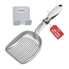 IPRIMIO cat litter scooper with deep shovel and holder for mess-free scooping