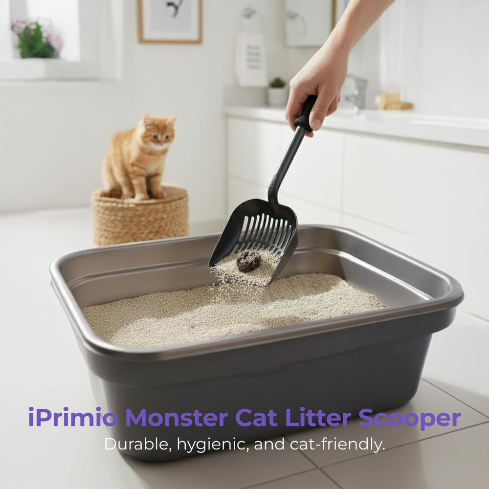 iPrimio Monster Cat Litter Scooper with soft foam grip for comfortable use