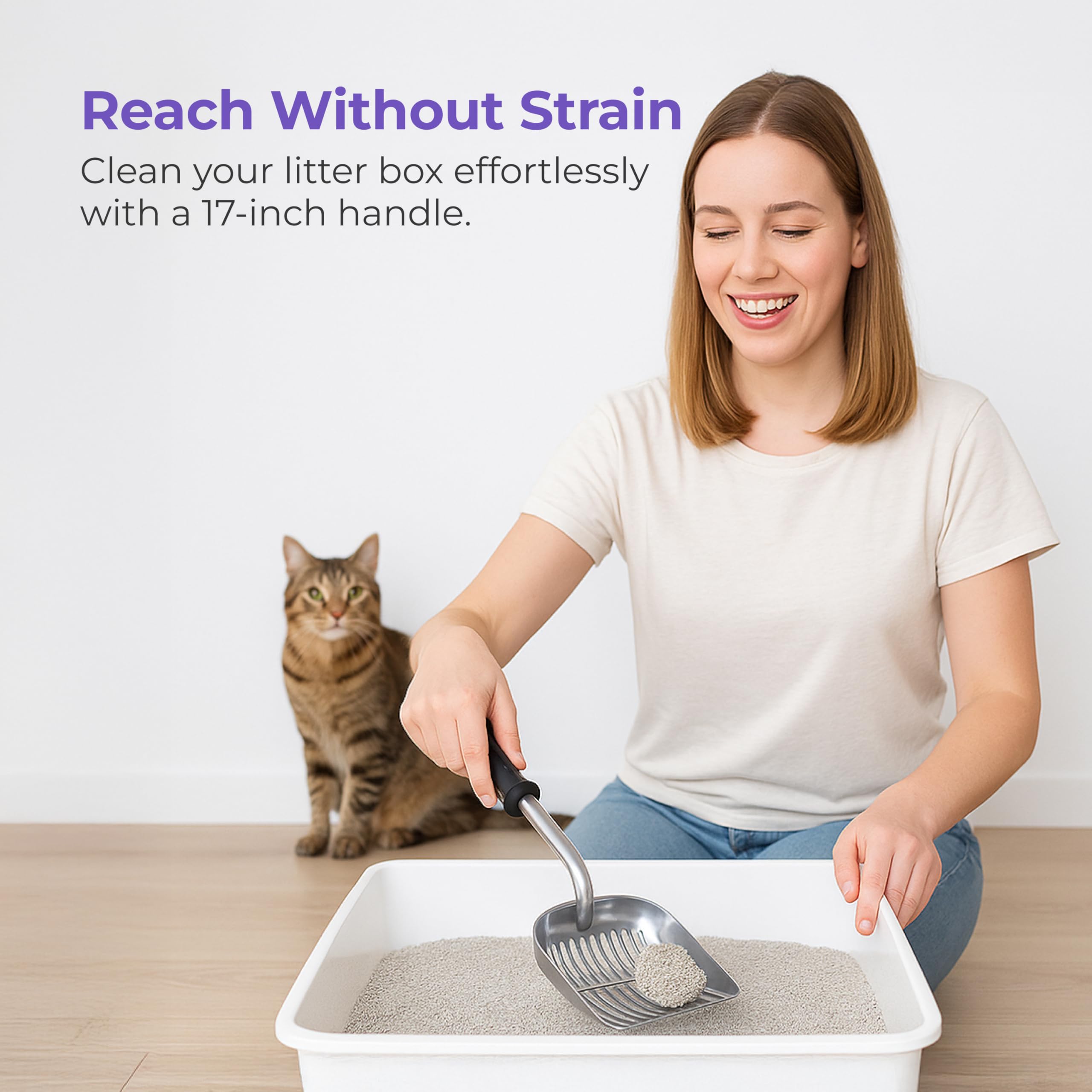 iPrimio Monster Metal Cat Litter Scoop durable aluminum construction offers lightweight strength